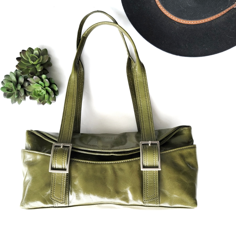 Kenneth Cole New York Patent Leather Bag Green